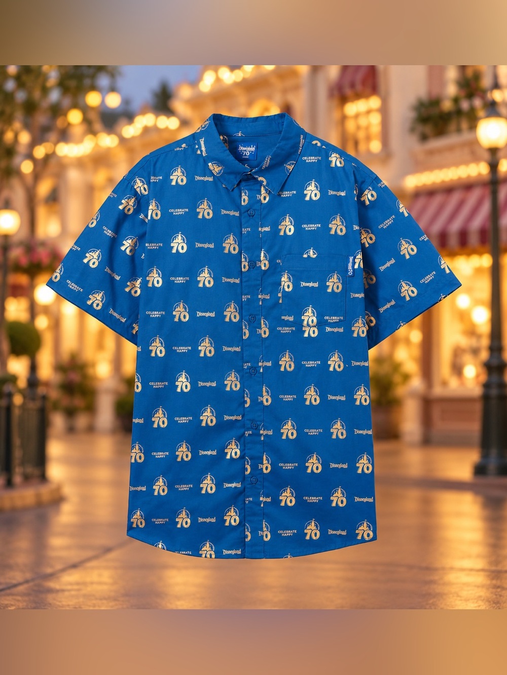 Disneyland Resort 70th Anniversary “Celebrate Happy” Woven Shirt for Adults - Sm